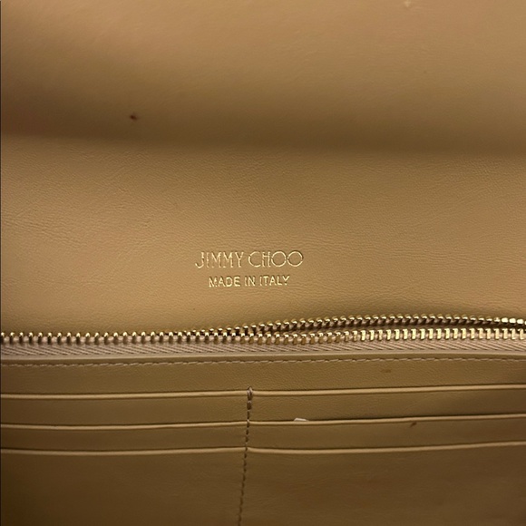 Jimmy Choo Tan cross body Patent Leather Clutch with Gold Chain - Picture 5 of 7